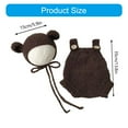 thumbnail image 3 of Baby Photoshooting Props Bear Outfit Knit Hat Suspenders Set Photo Posing Props Photography Props Bodysuit, 3 of 9