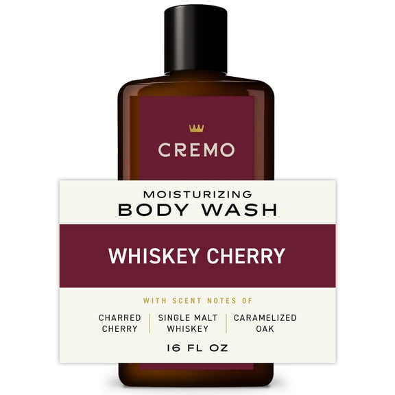 Cremo Men's Body Wash, Whiskey Cherry Scent, 16 fl oz