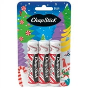 ChapStick Holiday Candy Cane Flavored Lip Balm, 0.15oz, 3 Pack