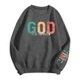 thumbnail image 4 of Women Crew Neck Pullover Crewneck Sweatshirts Women Cute Women's Casual Crewneck Sweatshirt Long Sleeve God Print Basic Top for Daily Wear Outfit Versatile Staple Xxl, 4 of 4