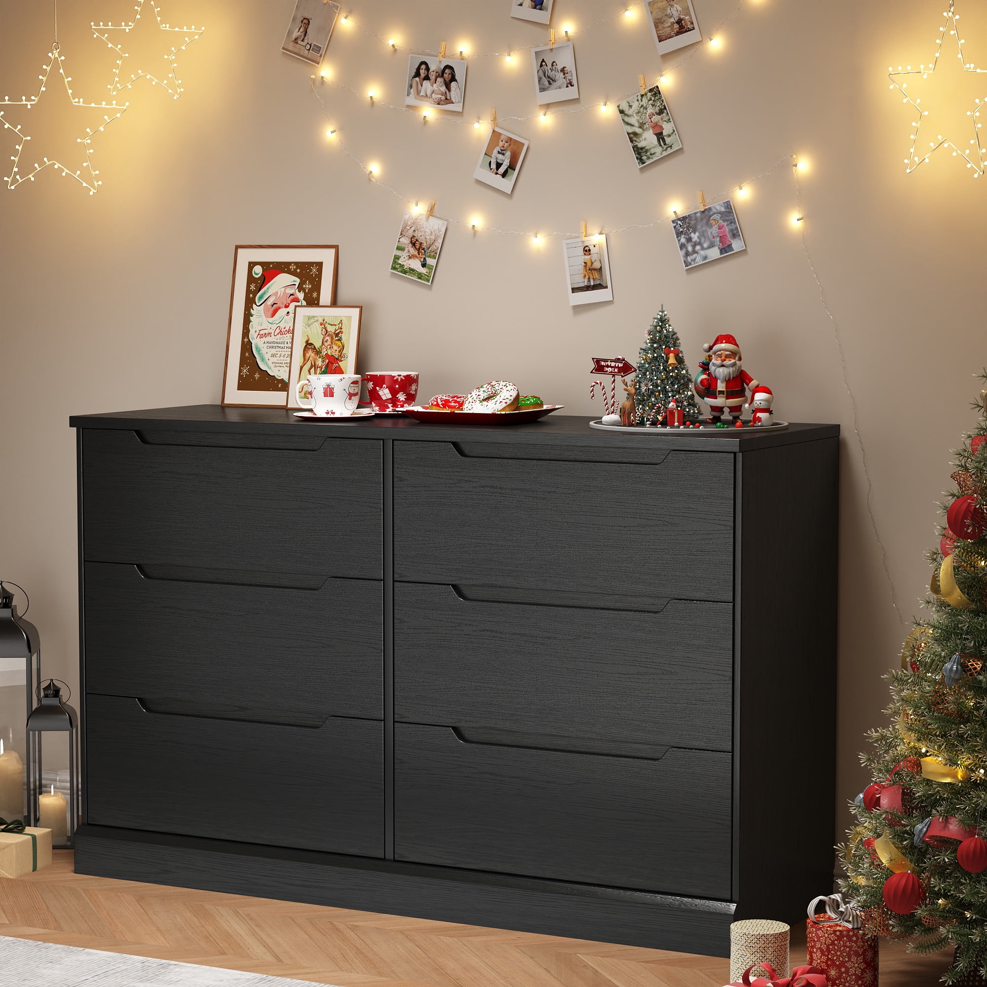 6 Drawer Chest of Drawers, Modern Storage Cabinet Dresser Organizer Unit, for Living Room, Closet, Entryway