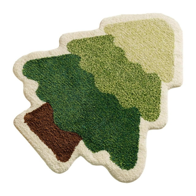 Alfombra de baño con diseño de árbol de Navidad, profesional, resistente, decorativa, antideslizante, nórdica Sin estrella