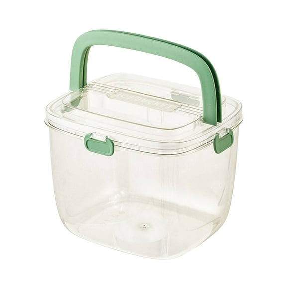Hiroekza Ice Bucket for Freezer & Cocktail Bar - Portable Fruit Basket with Lid, Large Capacity for Parties, Kitchen Counter, Outdoor Picnics - Ice Bucket for Champagne, Vegetables, Snacks Green