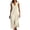 Beige(Womens Dresses), variant on Summer Maxi Dress for Women Sleeveless V Neck Button Cotton Linen Dress with Pockets Casual Long Dress with Side Split