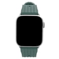 thumbnail image 6 of Bandini Waffle Compatible Sport Apple Watch Band 38mm 40mm 41mm, Waterproof Silicone Rubber Diver iWatch Band for Apple Watch Series 9 8 Band & Series 7 6 5 4 3 2 1 - Green / Silver, 6 of 8