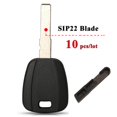 thumbnail image 1 of 10pcs For Fiat Key Shell Black Blank For Fiat 500 Ducato Transponder Key Uncut Sip22 /gt10/gt15r Blade Replacement, 1 of 1