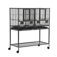 thumbnail image 3 of QinaQin Cage de Vol pour Oiseaux avec Support Roulant, Grande Cage d'Élevage Divisée, Noir, 3 of 7