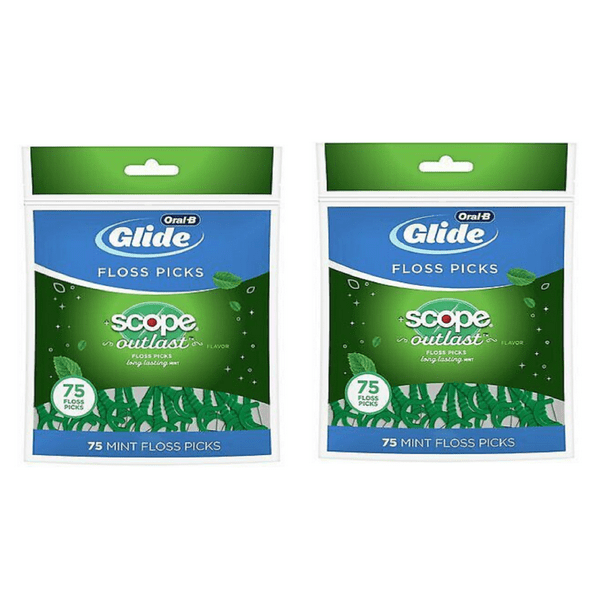 Glide Dental Floss Picks Plus Scope Outlast, Long Lasting Mint, 75