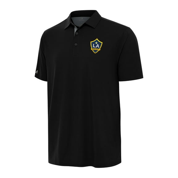 Men's Antigua Black LA Galaxy Era Polo