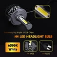 thumbnail image 3 of Fit For Kia Rio 2001-2020 LED Headlight Bulbs, 9003/H4/HB2 High Beam and Low Beam,Pack of 2,SHENKENUO, 3 of 7