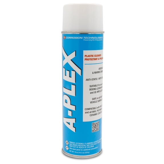 Corrosion Technologies A-Plex 19 oz aerosol Best Value Anti-Static Cleaner, Polish and Protectant for Plexiglass and All Other Plastic Transparencies