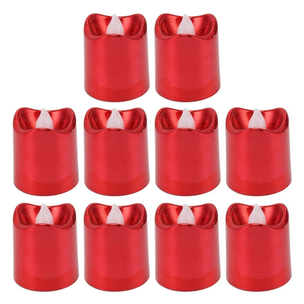 12 velas LED rojas, luz cálida, sin llama, electrónicas, para Navidad, festivales, cumpleaños, fiestas y bodas.