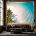 thumbnail image 6 of Aerial Beach with Palm Trees and Clear Water, Serene Coastal Style for Beach Lovers, Coastal Wall Art, Housewarming Gift, Tapestry Wall Hanging for Bedroom and Living Room, 6 of 7