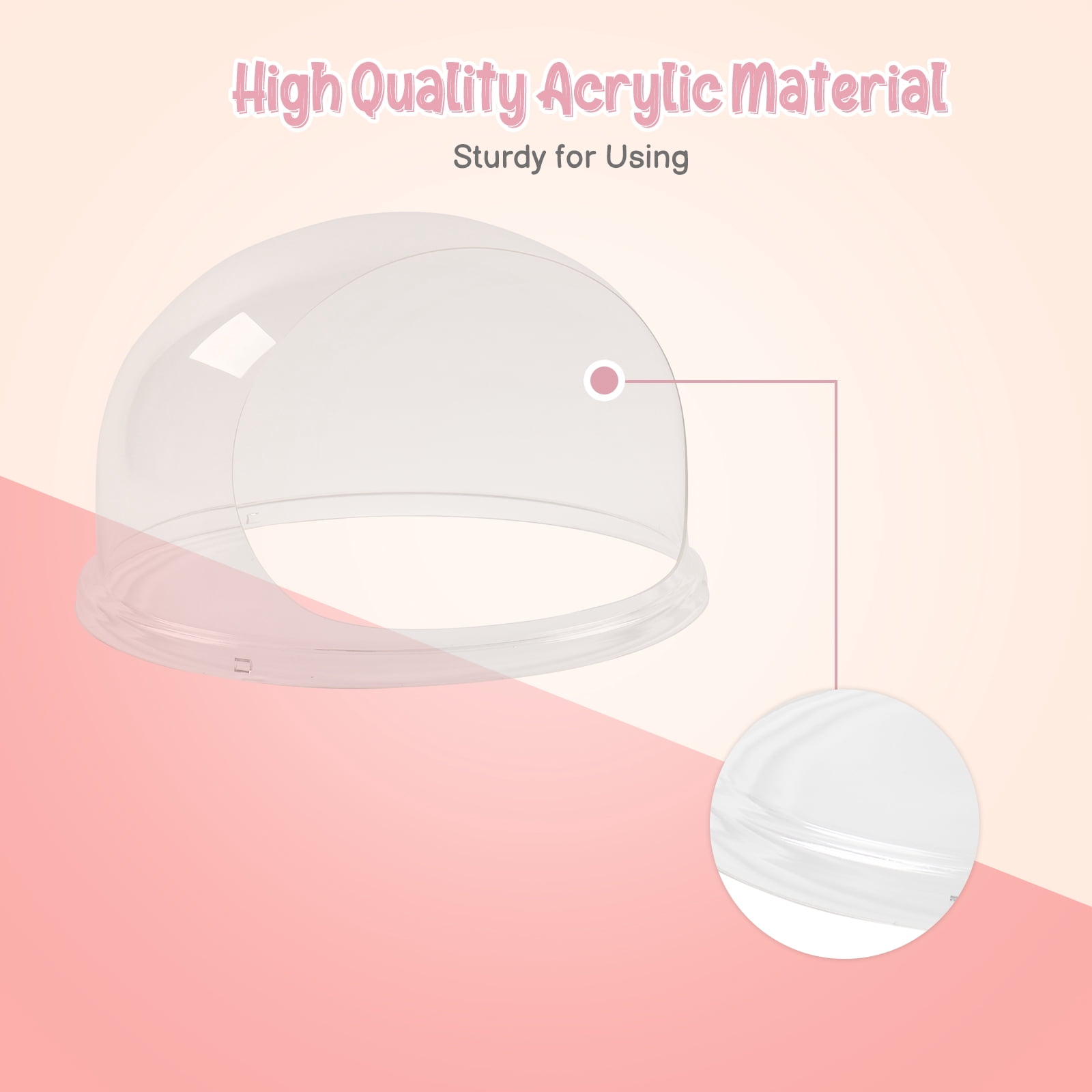 ROVSUN Acrylic Cotton Candy Machine Cover 21 Inch, Dome Bubble Shield for Commercial Candy Floss Maker Machine Clear