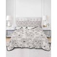 thumbnail image 2 of Quilts Queen Size Bedding Set, Farmhouse Flowers Lightweight Quilted Comforter, Vintage Country Botanical Florals Soft Reversible Bedspread Coverlet with Pillow Covers for All Season, 90" x 96", 2 of 7