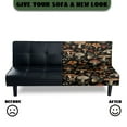 thumbnail image 5 of SCRAWLGOD Mushroom Floral Leaf Print Black Futon Cover for Armless Sofa Bed, Dustproof Futon Mattress Covers Couch Cover Protector with Elastic Bottom for Cats and Dogs, 5 of 7