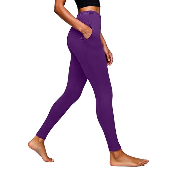 GJSYRH Women High Waist Workout Leggings with Pockets Comfortable Stretchy Athletic Running Yoga Pants for Women Purple XXL