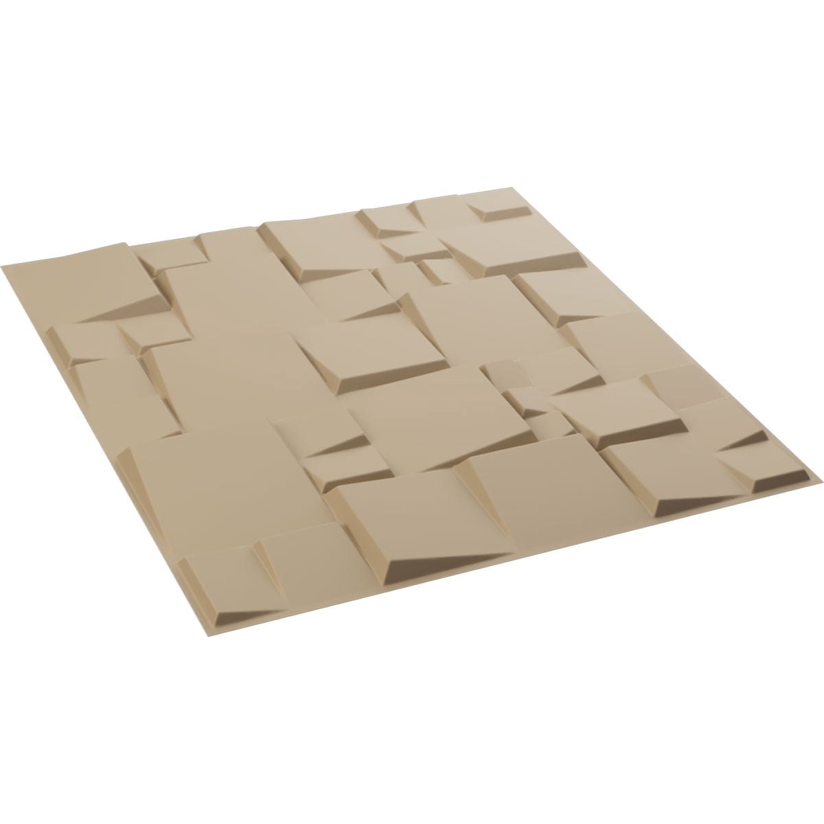 Ekena Millwork 19 5/8"W x 19 5/8"H Modern Square EnduraWall Decorative 3D Wall Panel, UltraCover Satin Smokey Beige (12-Pack for 32.04 Sq. Ft.)