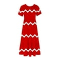thumbnail image 4 of Plus Size Dresses for Women Ndbuld Women's Fashionable Short Sleeve Round-Neck Loose Printed Long Dress Early Access Deals Red L, 4 of 6