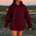 thumbnail image 2 of Inglocry Oversized Hoodies for Women 2026 Cute Hoodie Plus Size Plain Basic Soft Sweatshirts Tops Fall Winter Trendy Outfits Wine 4XL, 2 of 5