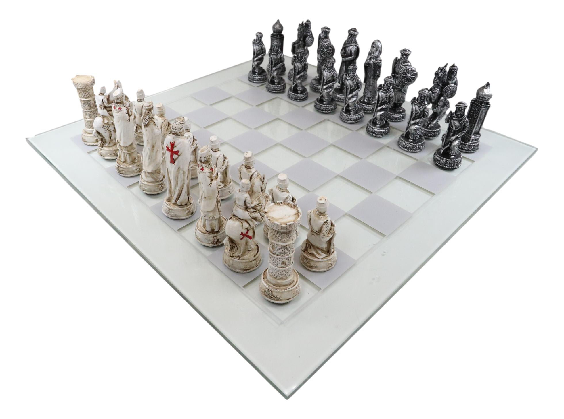 Medium Crusader vs Ottoman Empire Chess Set with Wooden Chessboard Box