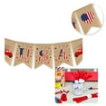 thumbnail image 6 of Darzheoy USA Banner Burlap Bunting 4th of July Decorations American Independence Day Celebration Red White and Blue Theme Party Supplies, 6 of 7