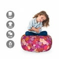 thumbnail image 2 of Hipster Storage Toy Bag Chair, Funny Circles Spirals Abstract Rounds of Stripes and Dots Creative, Stuffed Animal Organizer Washable Bag, Small Size, Dark Magenta and Multicolor, by Ambesonne, 2 of 3