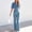 Blue, variant on Summer Demin Jumpsuits For Women Fashion Short Sleeve Loose Wide Leg One Piece Jumpsuits Baggy Overalls Crewneck Going Out Vacation Summer Rompers For Women 2026 Streetwear XL