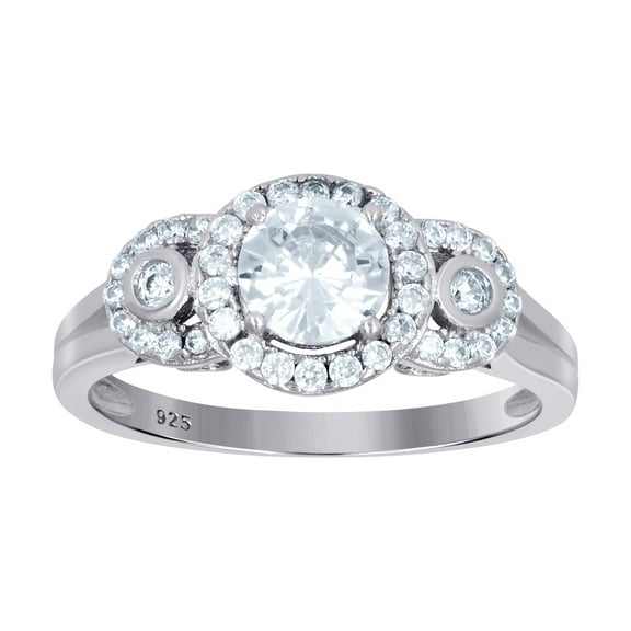 925 Sterling Silver Womens Cubic Zirconia Fashion Ring Size 8 8.8mm Long Ring for Women - 3.2 Grams