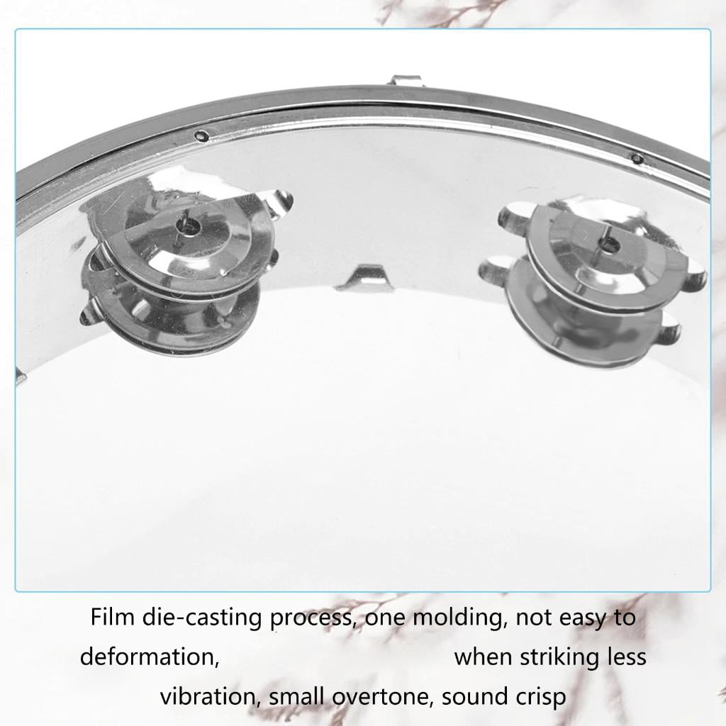 Yihuala Double Row Tambourine Round Form Musical Tambourine Metal Bells Handheld Party Percussion Drum Instruments Tambourine
