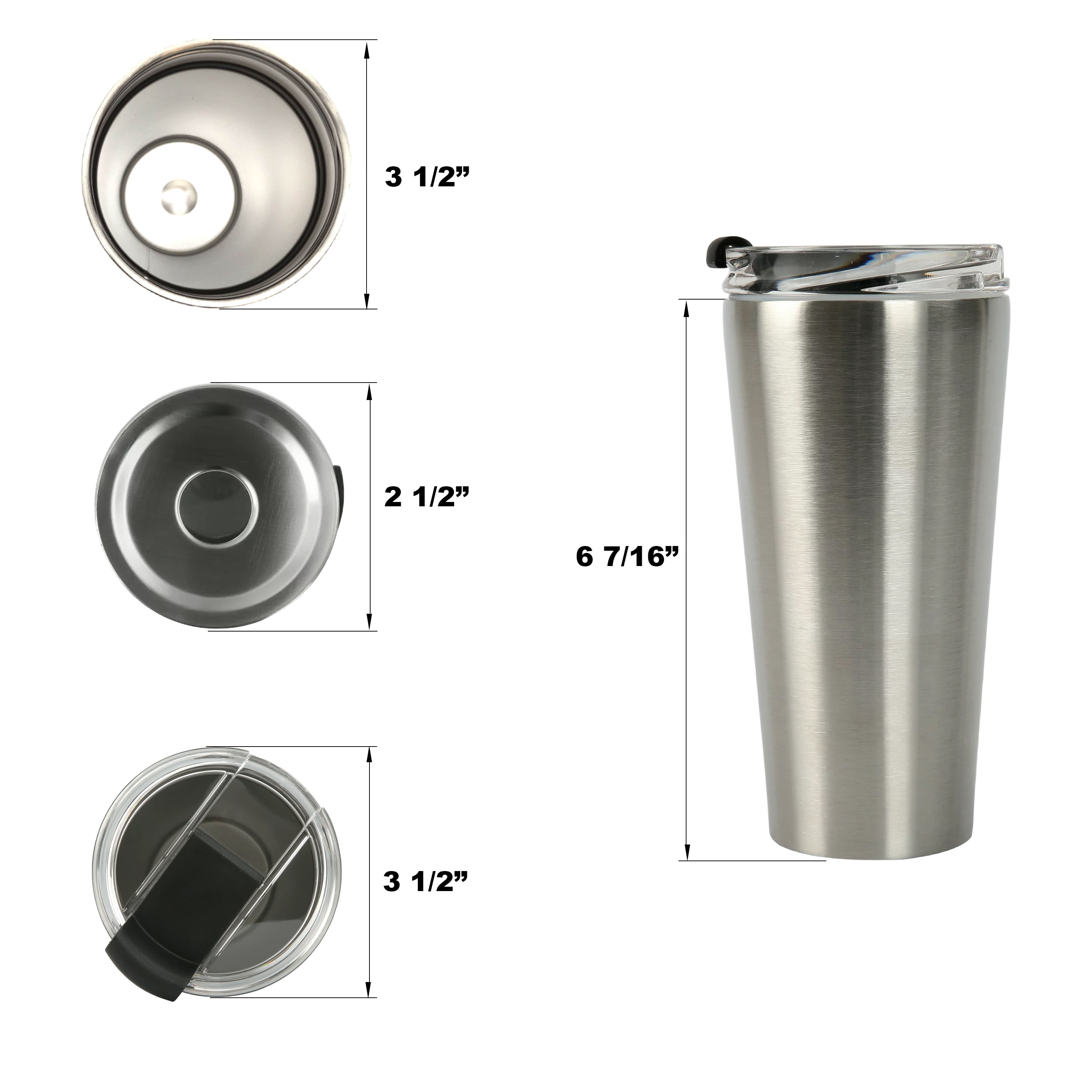 Mainstays 20oz (20 Fluid Ounces) Double Wall Vacuum Sealed Stainless Steel Tumbler Silver