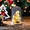 thumbnail image 6 of Christmas Nativity Scene Resin Ornament LED Light Glass Dome Tabletop Home Decor for Living Room Display, 6 of 9