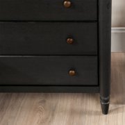 (2 pack) My Texas House Monroe 3-Drawer Nightstand with USB, Raven Black Oak