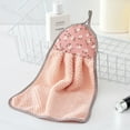 thumbnail image 2 of Household Rags (Supplier is Flesh Pink) Hangable Coral Fleece Hand Towel Rag Kitchen Cleaning Towel No Lint Absorbent Dishwashing Cloth Khaki, Kitchen Essentials Clearance Sale, 2 of 3