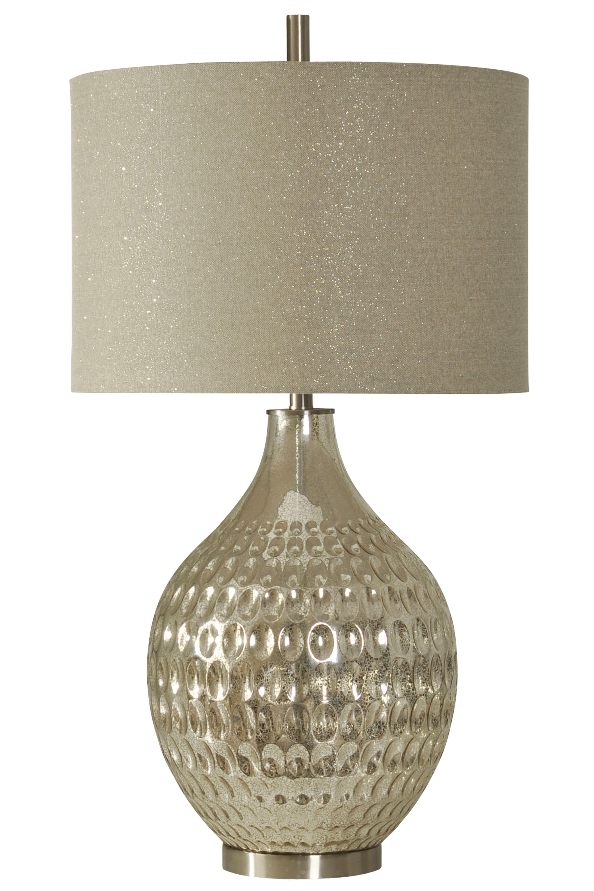 Northbay Table Lamp Mercury Glass Finish Sparkle Hardback Fabric