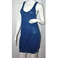 thumbnail image 1 of BCBG MAX AZRIA Blue Chambray LINEN Pleat SWEATER Long TOP Cross Back S $130, 1 of 1
