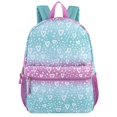 thumbnail image 2 of Girls 17 Inch Backpack with Front Zippered Pocket and Side Mesh Pockets for School, Camp, Hiking, Commuting and Travel in Ombre Hearts, 2 of 7