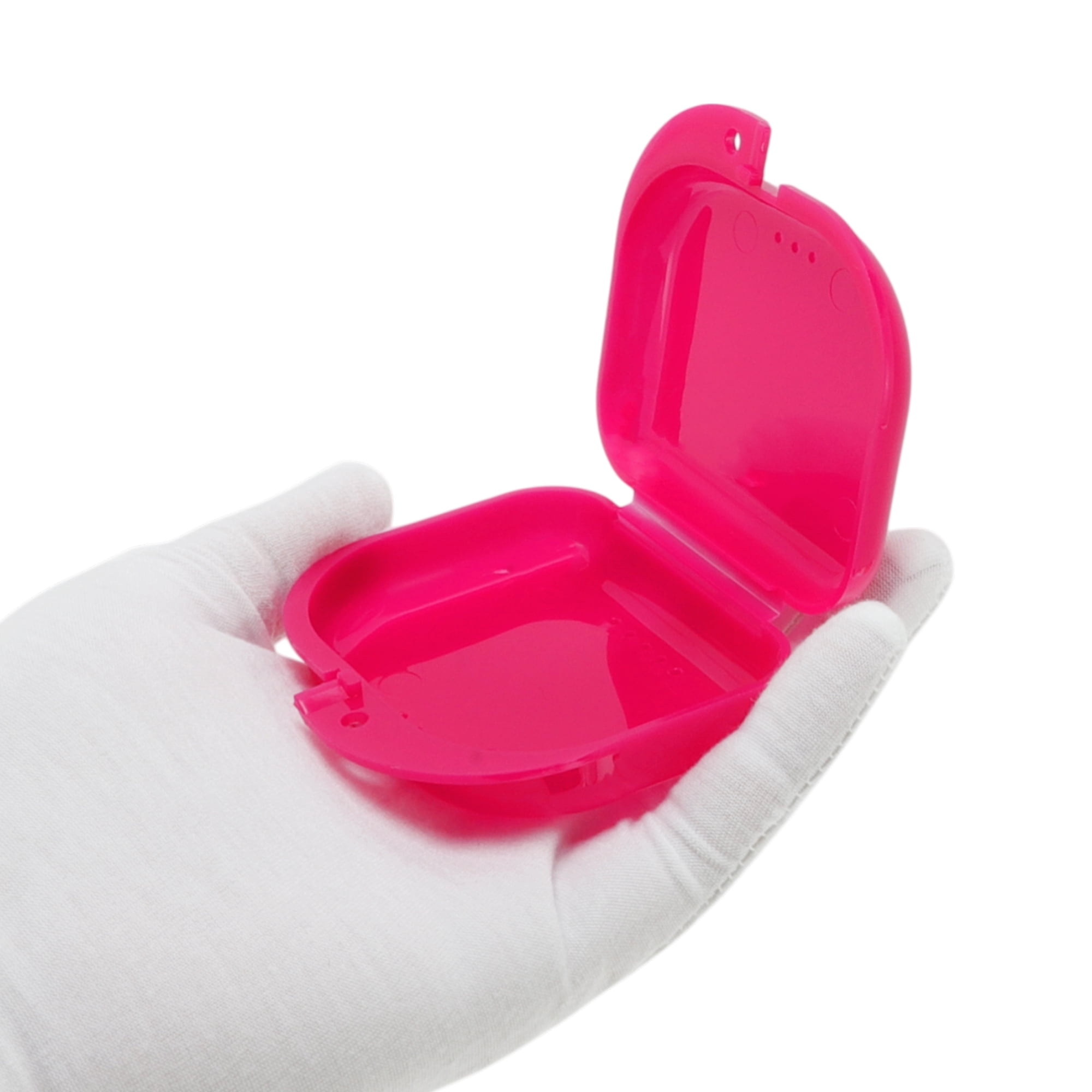 Unique Bargains Mini Braces Box with Brush 1 Set Rose Red