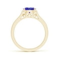 thumbnail image 2 of ANGARA Natural Oval Tanzanite Solitaire Ring with Diamonds in 14K Yellow Gold for Women (Size-7x5mm) | December Birthstone, Birthday, Anniversary, Jewelry Gift for Women | Natural Tanzanite Ring, 2 of 8