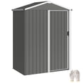 thumbnail image 1 of Outsunny 4.5 x 3ft Outdoor Storage Shed, Metal Garden Shed, Light Grey, 1 of 10