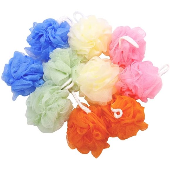 10 Pack Shower Sponge Loofahs,Multi-Color Mesh Pouf Bath Poof Shower Ball,Resuable Shower Sponges Loofah Bath Ball For Women And Men