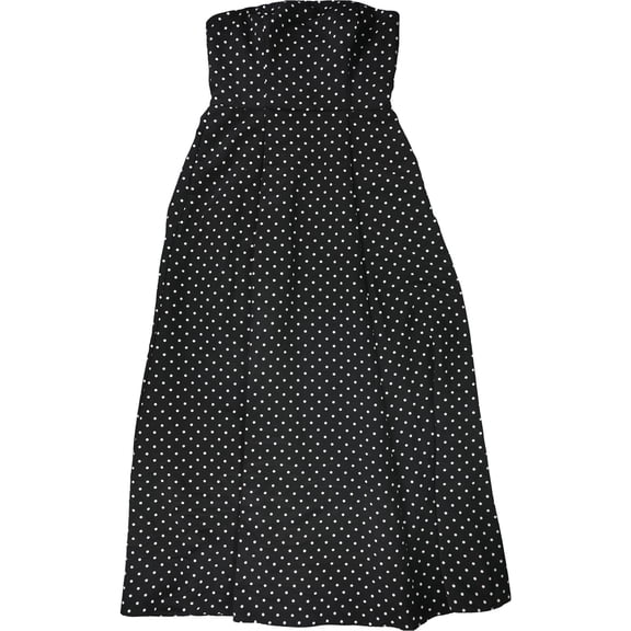 Ralph Lauren Womens Polka Dot Gown A-line Dress, Black, 8