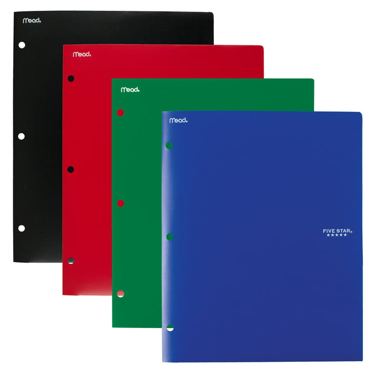 Five Star 2 Pocket Folders, Stay-Put Folders, Plastic Colored Folders with  Pockets & Prong Fasteners for 3-Ring Binders, For Home School Supplies 