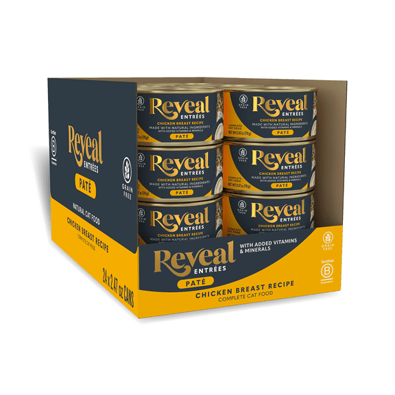 Reveal Pet Food, Chicken Breast Recipe Entrée Paté, 24ct, 2.47 Oz Cans