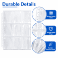 thumbnail image 4 of 9 Pocket Page Protector, Trading Card Sleeves Pages Card Binder Double-sided Baseball Card Sheets for Standard Size Cards, Coupon, Sport Cards, Game Cards, Business Cards 25Pcs, 4 of 7
