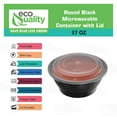 thumbnail image 3 of EcoQuality 37 oz Disposable Round Food Storage Container Bowls with Lids, Meal Prep Soup Containers, Bento Box, Microwavable, Stir Fry, Ramen, Soup, Lunch Box, BPA Free Freezer Dishwasher Safe (300), 3 of 3