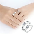 thumbnail image 1 of Anillos de pareja con piedras preciosas - Anillos de tamaño ajustable - Anillos elegantes para hombre y mujer - Regalos para situaciones especiales Anillos de piedras preciosas ajustables aplicables, 1 of 7