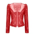 thumbnail image 2 of Lroveb Sequin Jackets for Women Long Sleeve Sparkly Blazer Glitter Shimmer Open Front Cropped Cardigan, 2 of 6