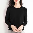 thumbnail image 2 of AherBiu Hauts d'Hiver pour Femmes Col Ras du Cou Manches Longues Chandail Blouse Chandail Couche T-Shirts, 2 of 5