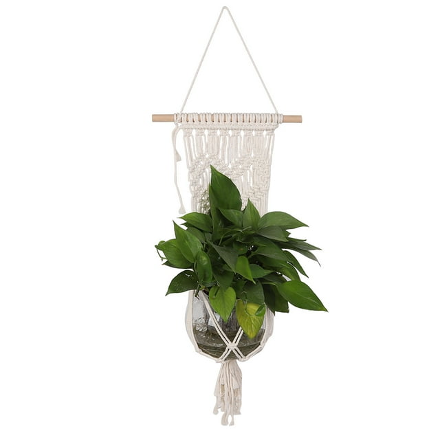 Decoración De Pared Bohemia, Cuerda Para Colgar Plantas, Cuerda De Algodón, 69 Cm/27,2 Pulgadas, Pasillo, Dormitorio Para Bodas, Jardines ANGGREK Decoración colgante de cuerda de algodón
